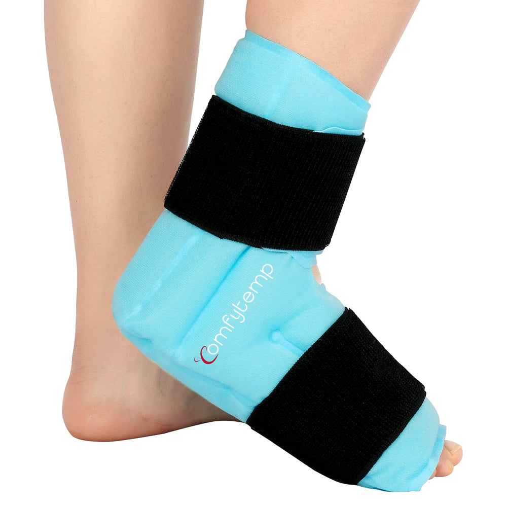 Comfytemp ankle foot ice pack wrap covers foot and heel for targeted relief.