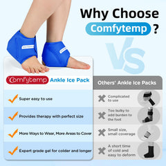 Comfytemp ankle wrap fits arch and ankle for comfortable cooling.