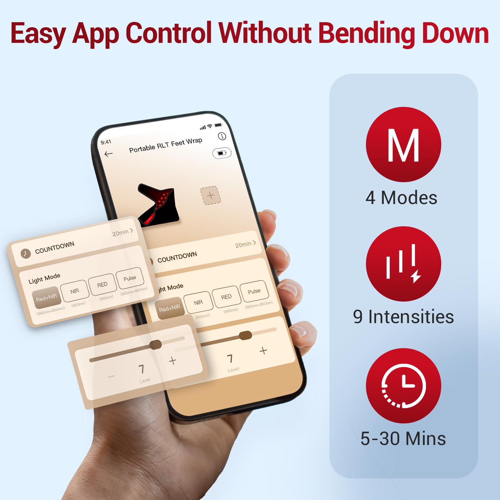 Comfytemp app control interface for easy mode and level changes