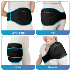 Comfytemp back ice pack brace two-pack setup for alternating therapy