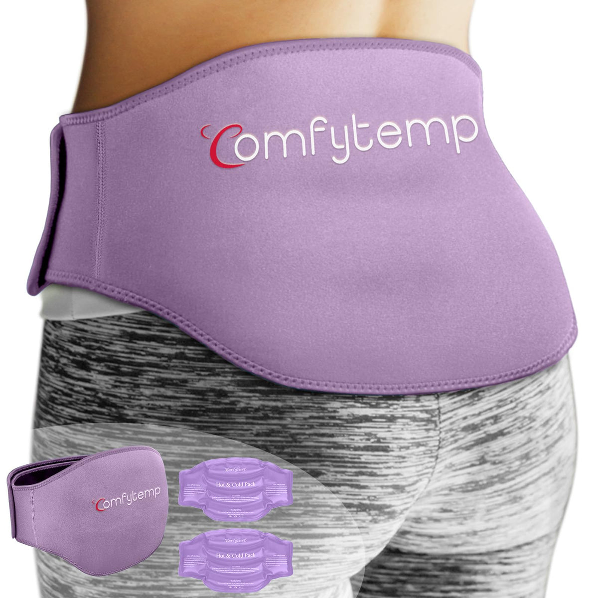 ComfyTemp back ice pack with heat therapy for targeted relief