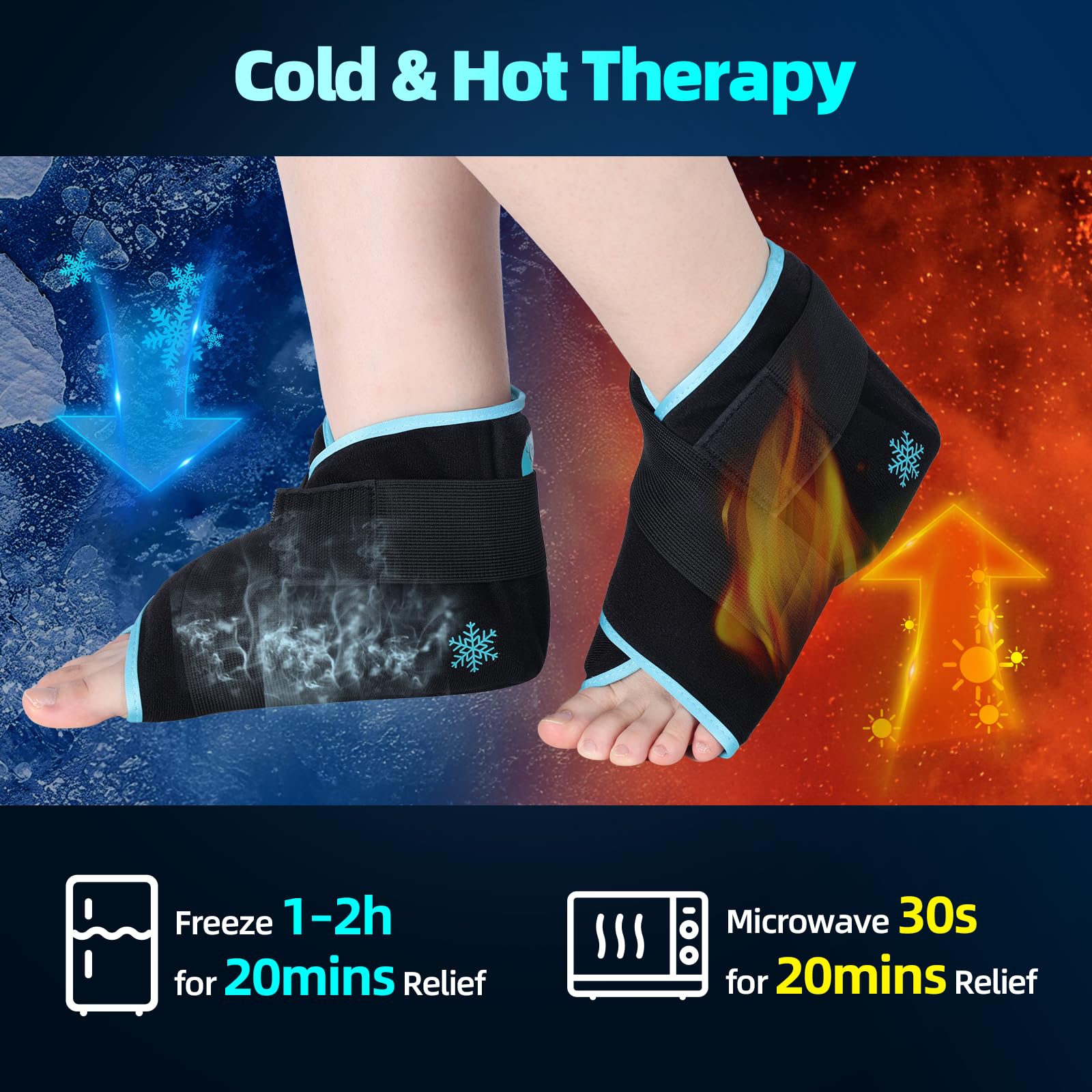 Comfytemp larger coverage around heel, arch, and ankle for full contact.