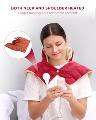 Large 19x23 inch pad covers neck and back area for versatile use.