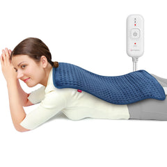 Comfytemp heating pad placed along the back and shoulders for soothing warmth.
