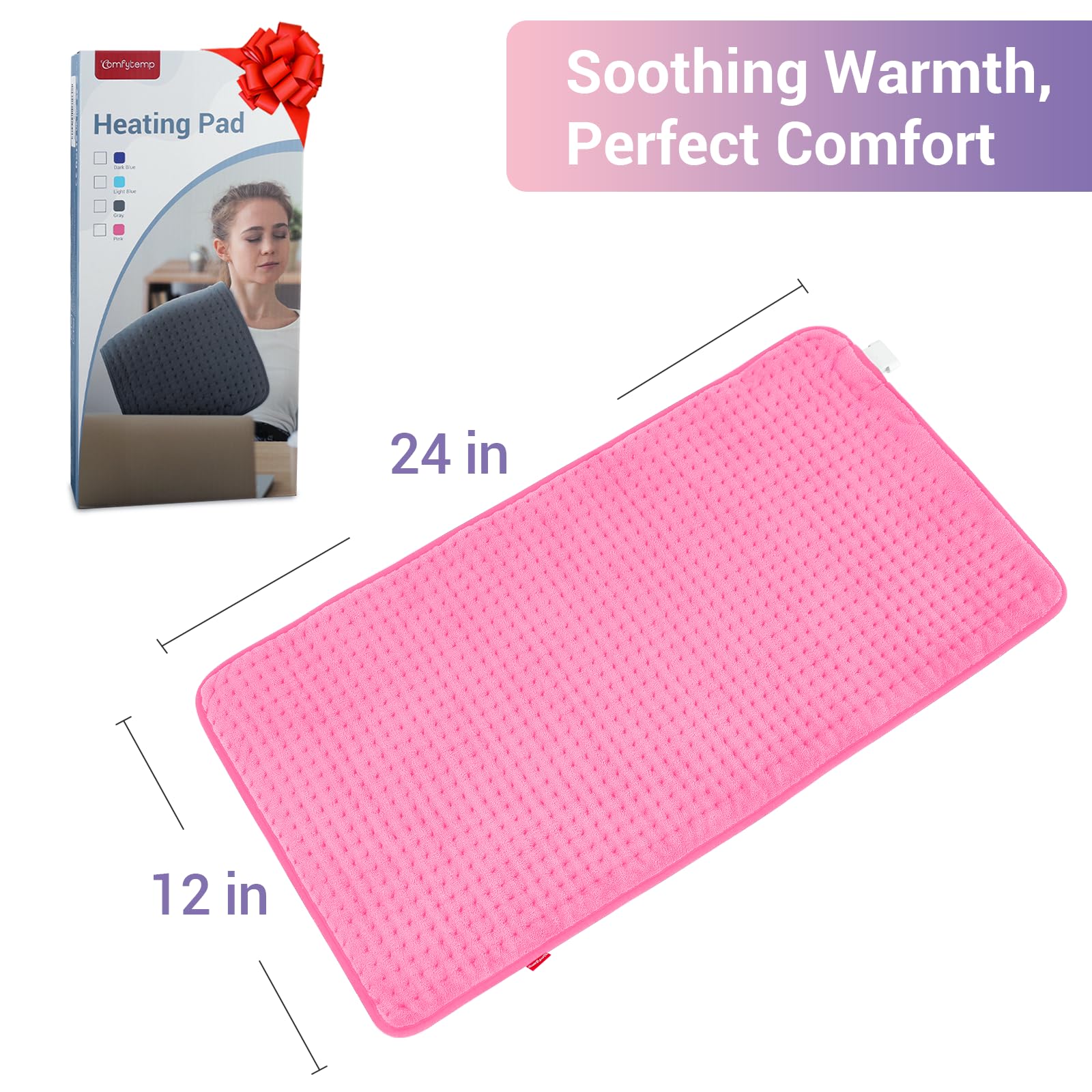 Washable cover on Comfytemp pad allows easy cleaning after use.