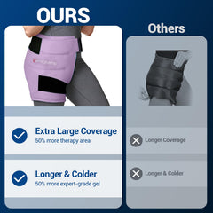 Model wearing the Comfytemp hip wrap shows full-coverage support