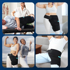 Comfytemp hip wrap supports post-surgery recovery with versatile placement.