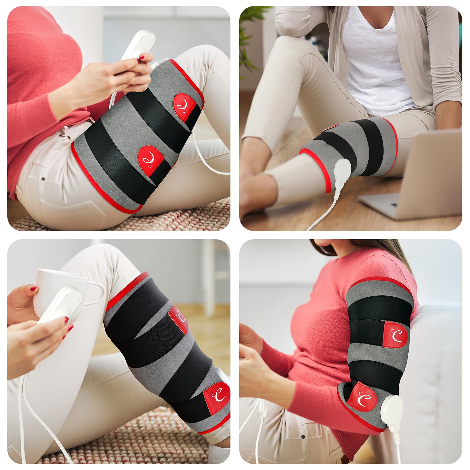 Comfytemp knee and thigh heat wrap for targeted comfort after workouts.