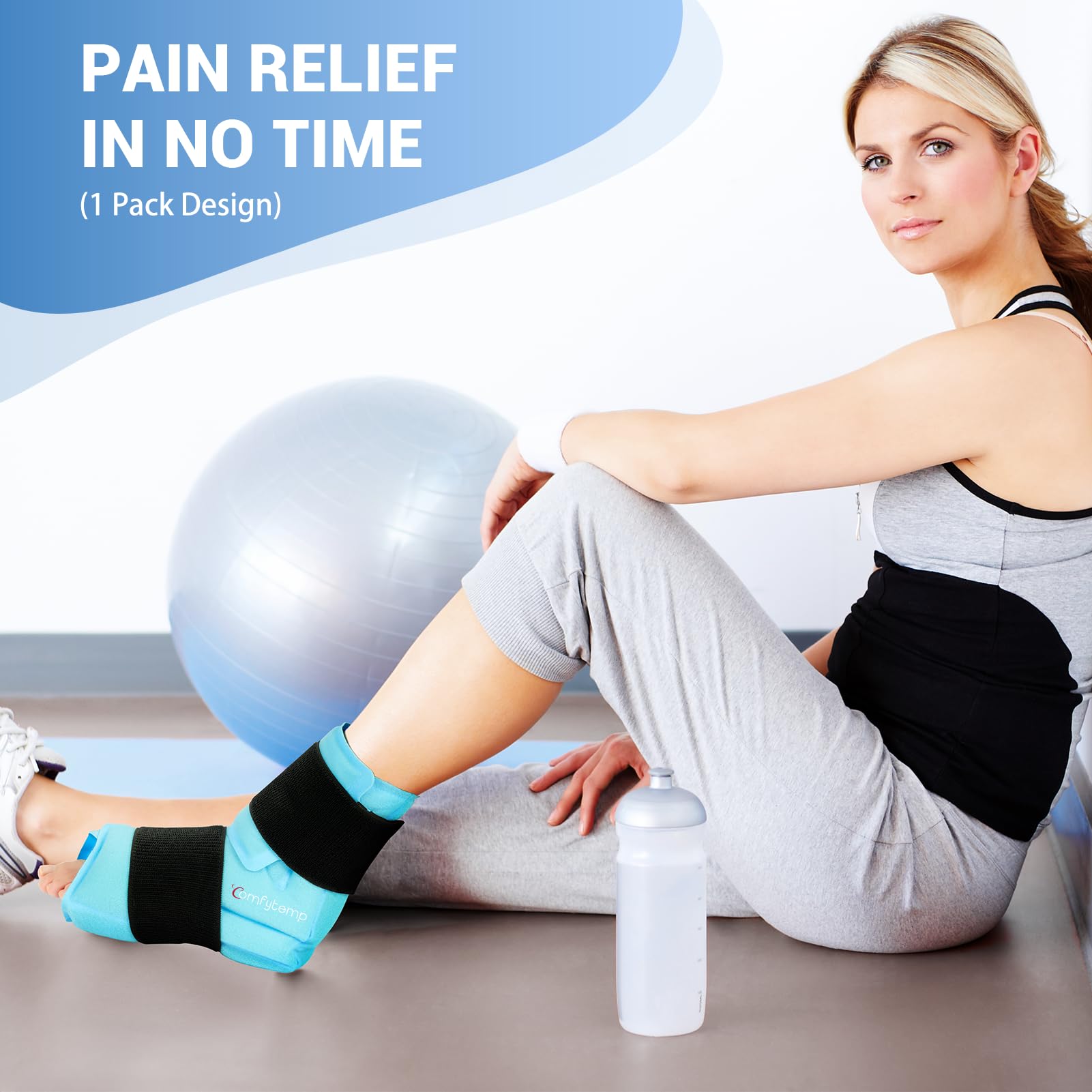 Large 9-inch wrap fully encompasses ankle, heel, and Achilles tendon area.