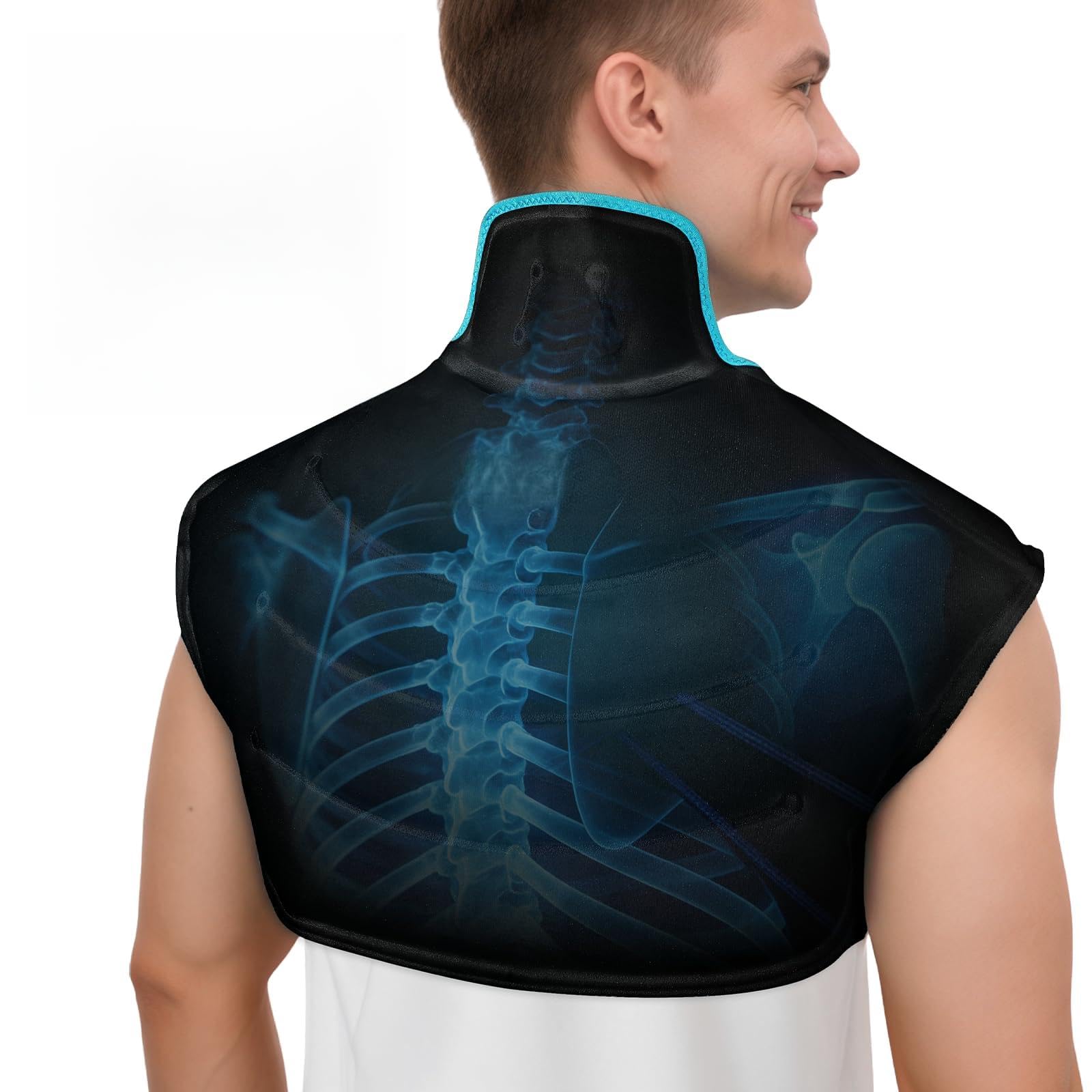 Comfytemp large ice pack around neck and shoulders for targeted cooling and comfort.