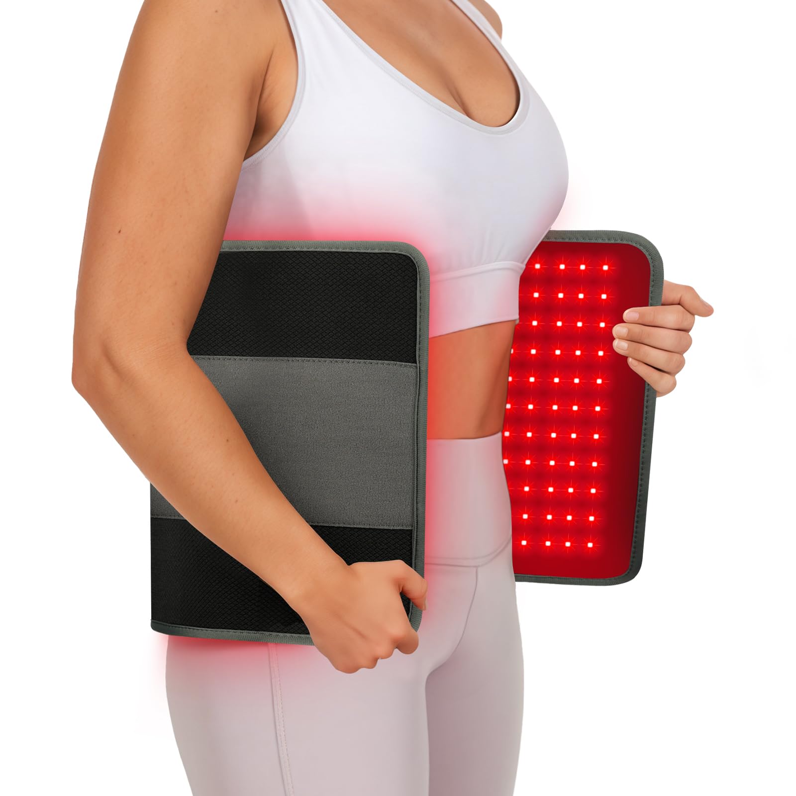 Comfytemp red light therapy pad on back area for broad coverage and comfort.