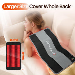Comfytemp red light therapy pad placed on shoulder for targeted relaxation.
