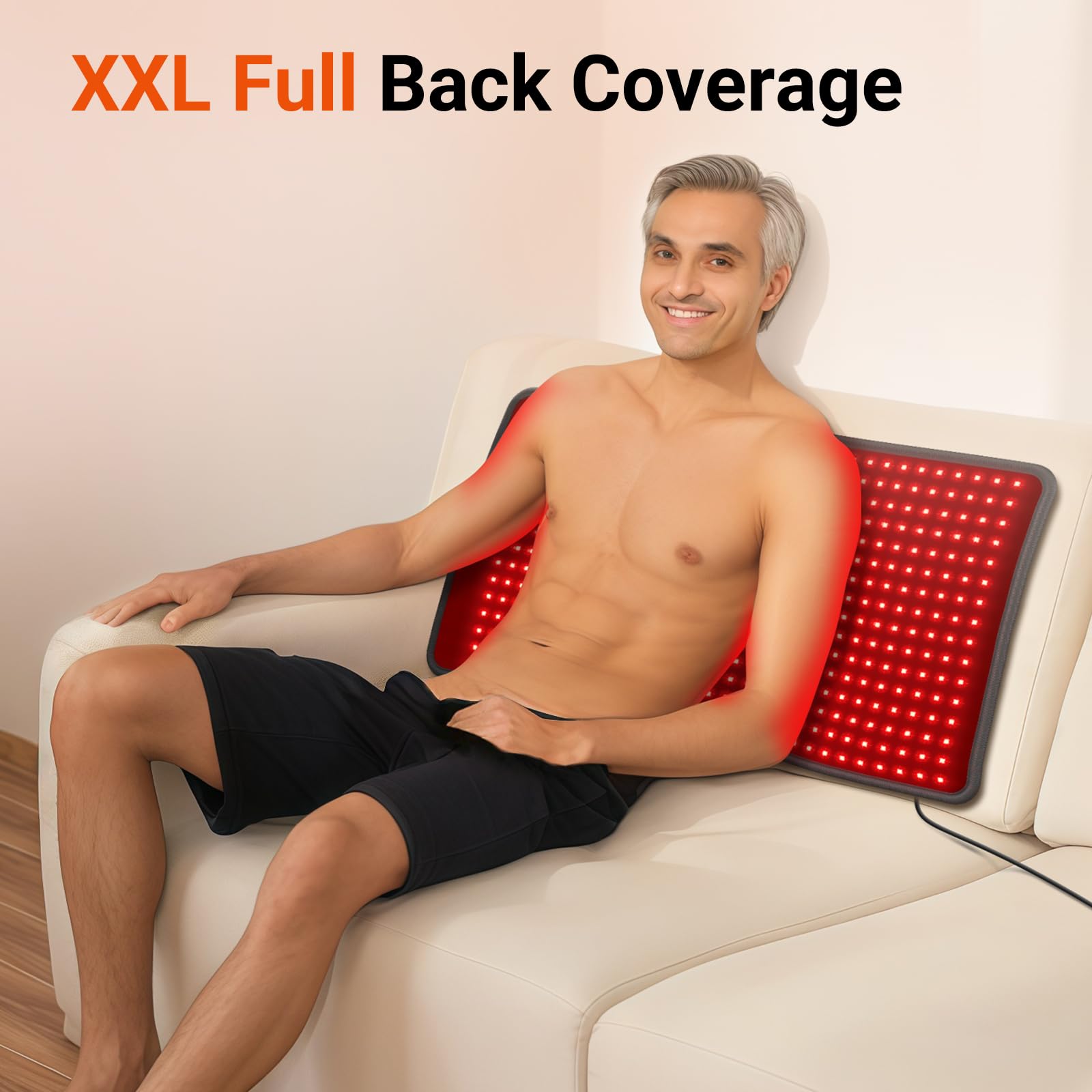Comfytemp red light therapy mat with 480 LEDs for wide illumination.