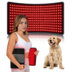 Comfytemp red light therapy pad on the back for soothing warmth and relaxation.