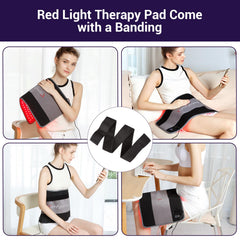 Comfytemp red light therapy pad centered on the waist supports relaxed posture during daily tasks.
