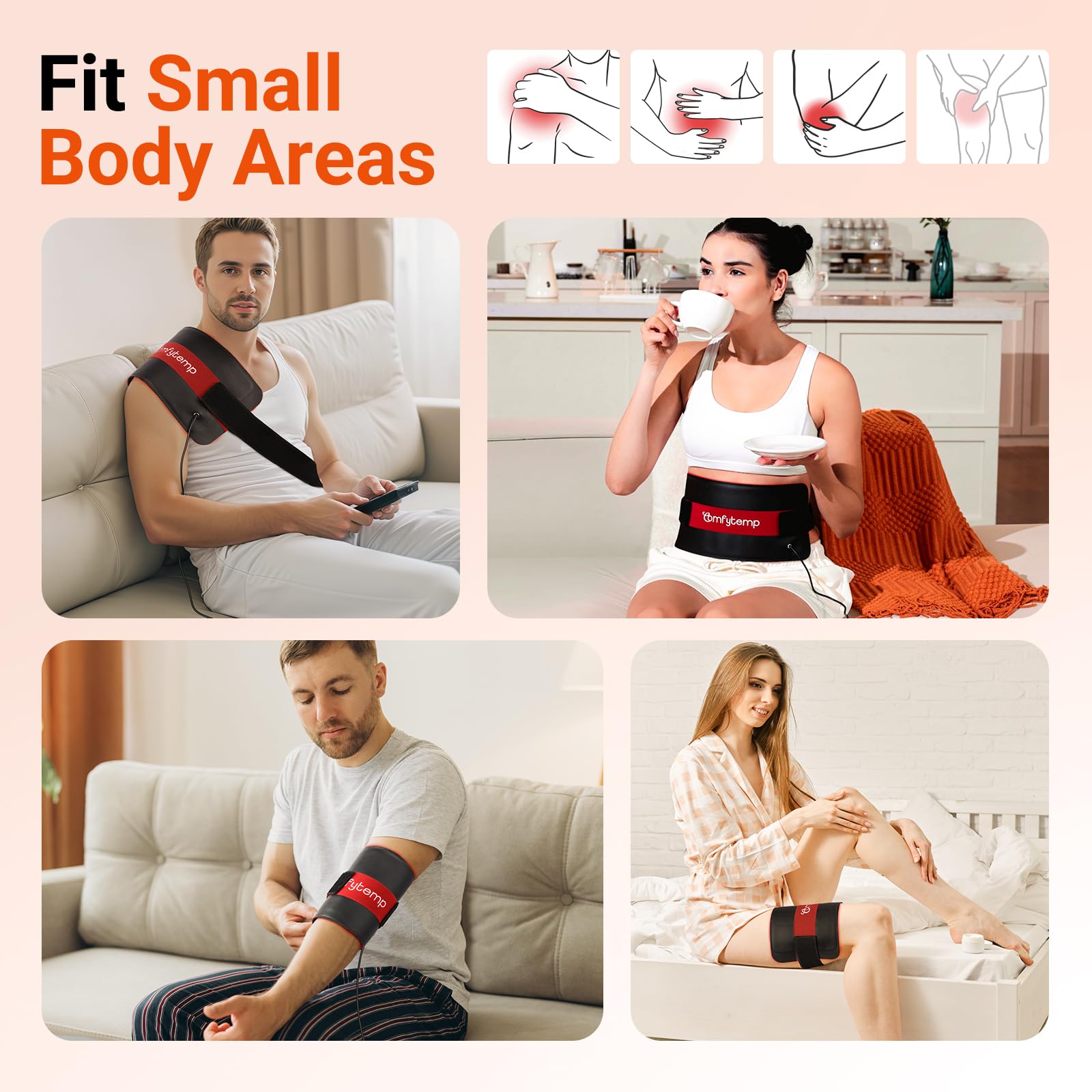 Comfytemp red light therapy wrap around waist aids full-body comfort.