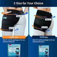 Comfytemp wrap features 2 adjustable straps for secure, hands-free compression.