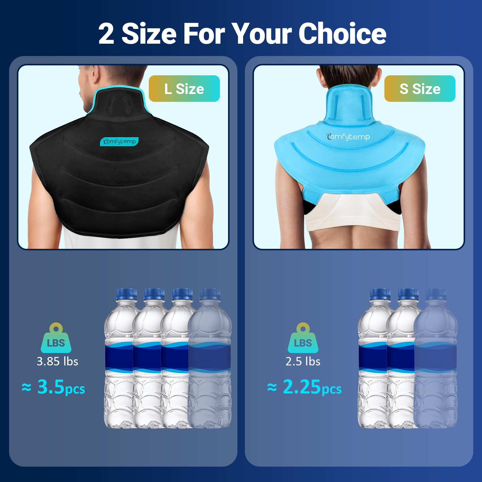 Comfytemp two adjustable straps allow a customizable neck-shoulder fit.