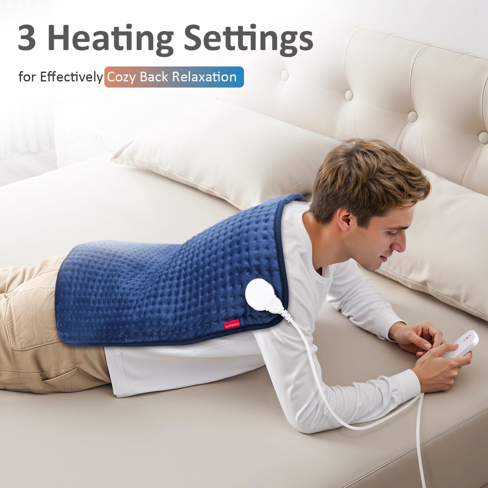 Comfytemp pad for neck and shoulders delivers soothing, even heat.