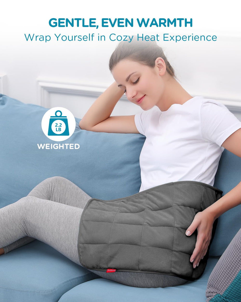 Comfytemp weighted pad with 9 heat levels for customizable warmth