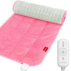 Comfytemp weighted heating pad on back and shoulder provides targeted warmth for daily relief.