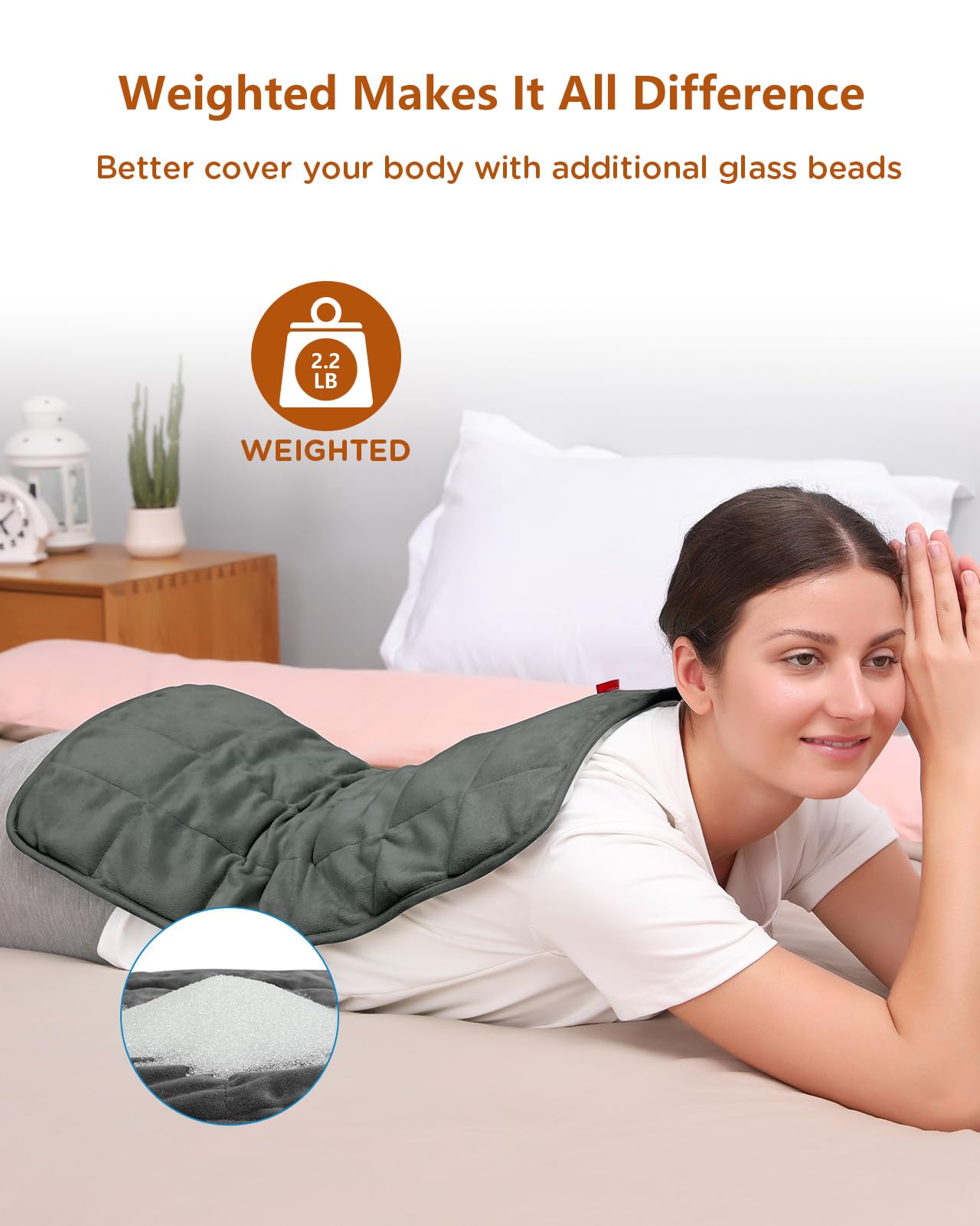 Comfytemp weight helps conform to joints for even heat transfer across the body.