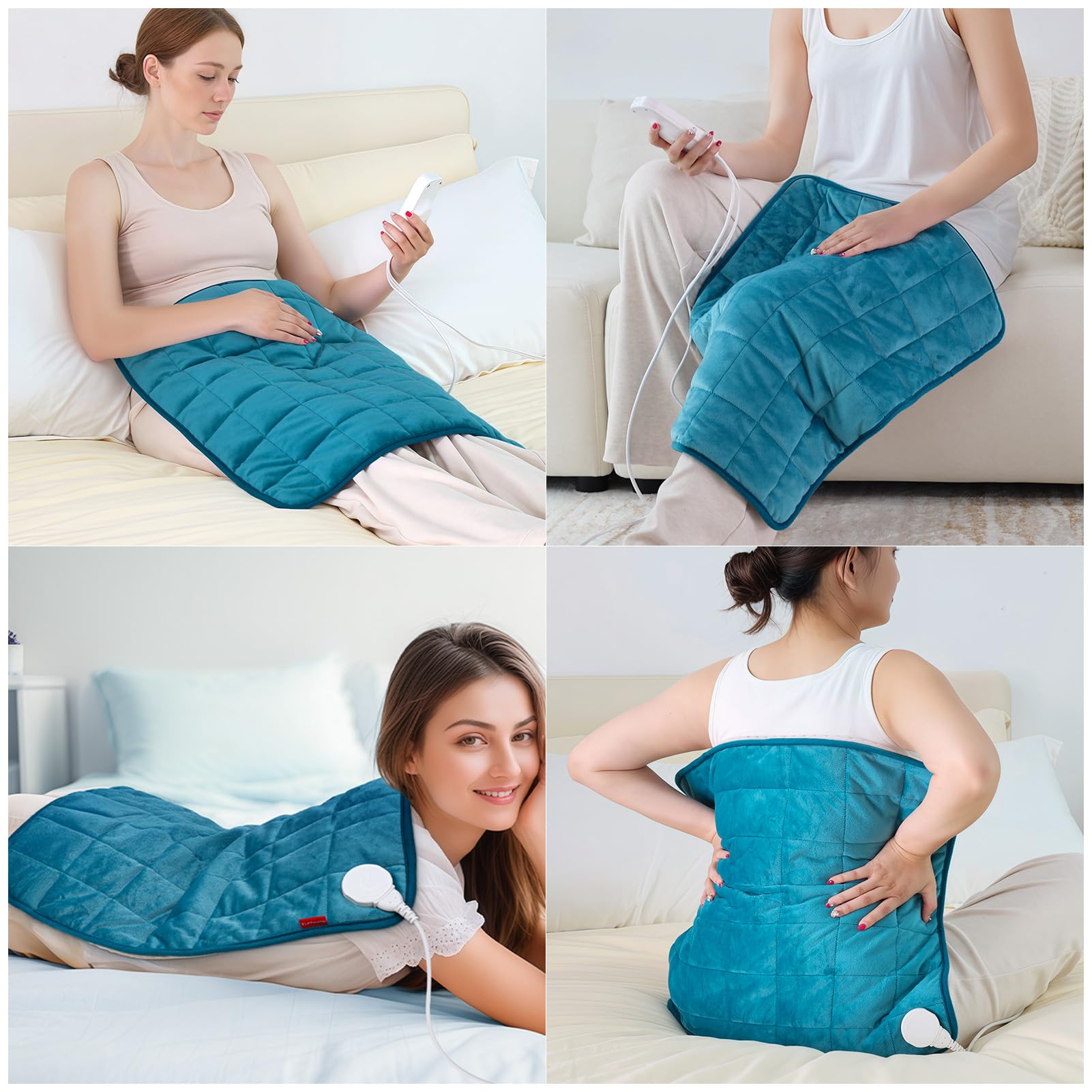 Comfytemp weighted heating pad soft-flannel cover for gentle skin contact warmth