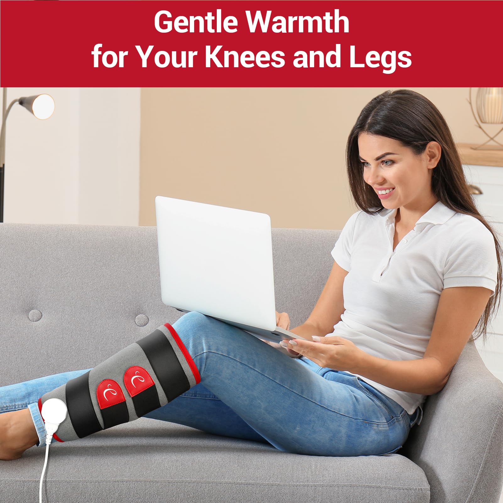 Comfytemp wrist and elbow heat wrap stays secure with adjustable Velcro.