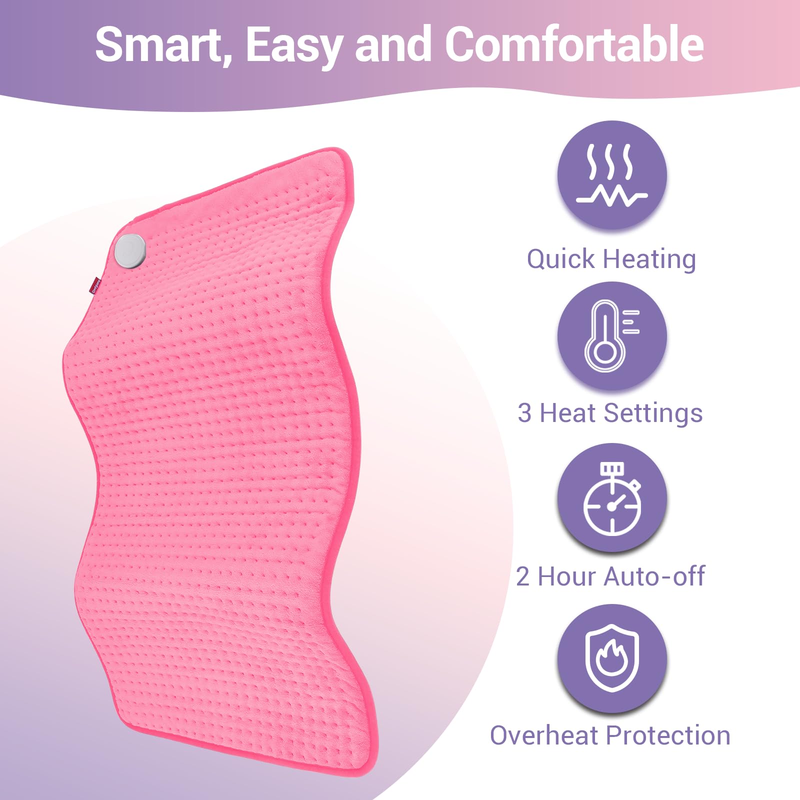 Comfytemp pad delivers neck and shoulder heat to ease tension.