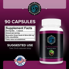 Heart health concept with Commonsense Muscadine capsules displayed on a clean surface.