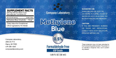 COMPASS LABORATORY Methylene Blue bottle-pour—easy dispensing for precise dosing.