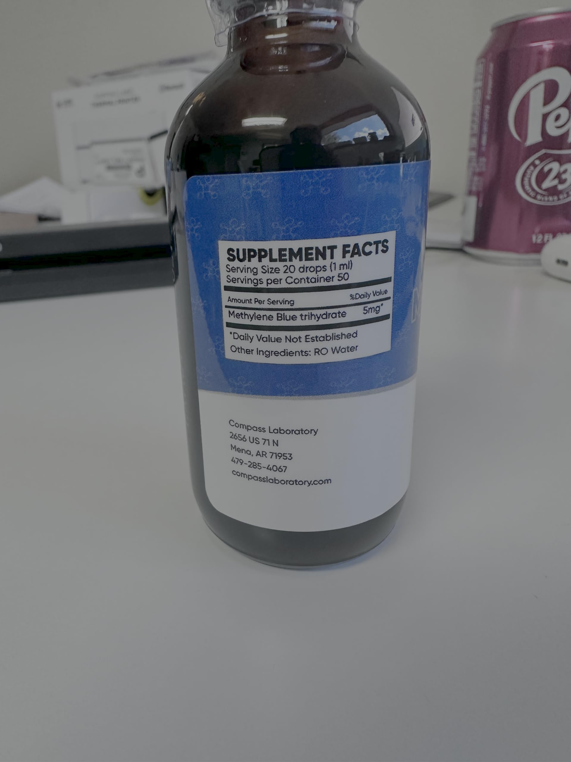 COMPASS LABORATORY Methylene Blue label-detail—high-detail labeling supports proper use.