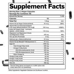 Immunity-focused icons on Complement Essential vegan multivitamin packaging