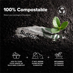 Complement Sulfora daily routine setup with water and capsules.