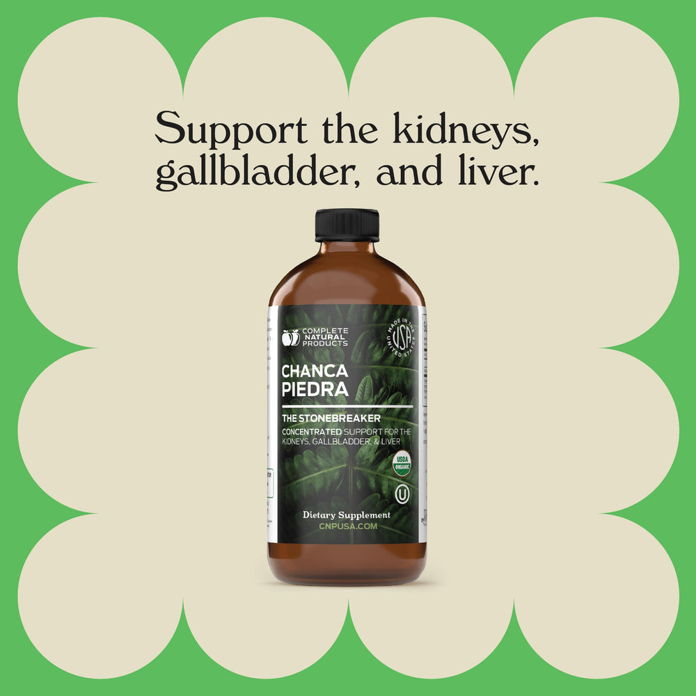 Bottle on kitchen counter from Complete Natural Products for daily wellness.