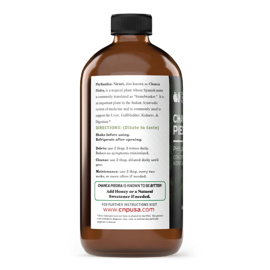 Chanca Piedra liquid dropper close-up from Complete Natural Products demonstrates convenient tincture use.