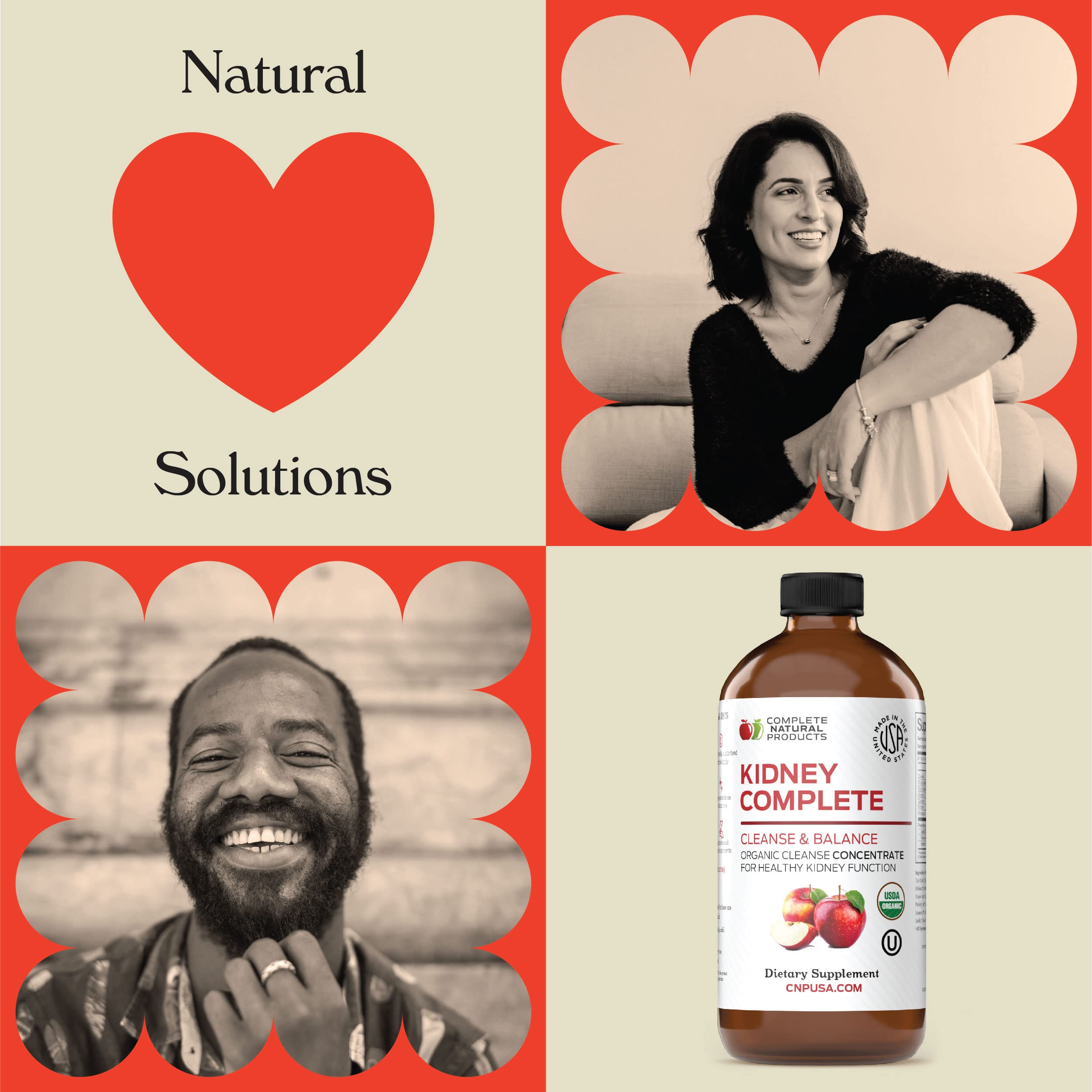 Complete Natural Kidney Complete label closeup reveals beet, lemon, and vinegar notes.
