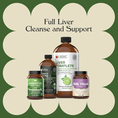 Complete Natural Liver Complete Bundle ingredients list shown, highlighting key plant-based components