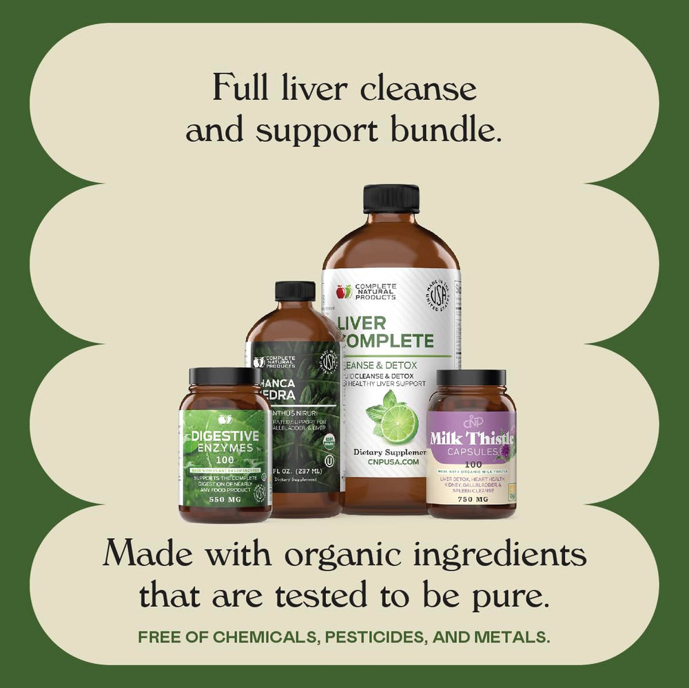 Complete Natural Liver Complete Bundle packaging on shelf suggests premium detox support