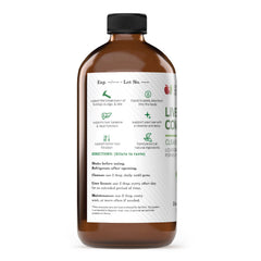 Complete Natural Liver Complete liquid being poured for convenient daily dosing.