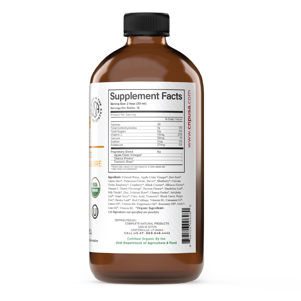 Complete Natural Products fast-absorbing-liquid-form poured into water for quick absorption.