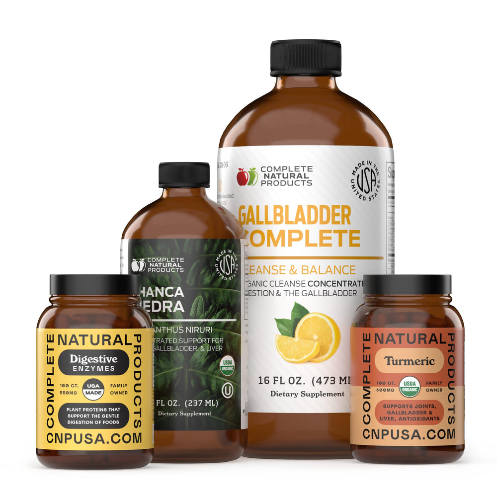 Complete Natural Products Gallbladder Cleanse Bundle bottle—organic liquid support for digestive balance.