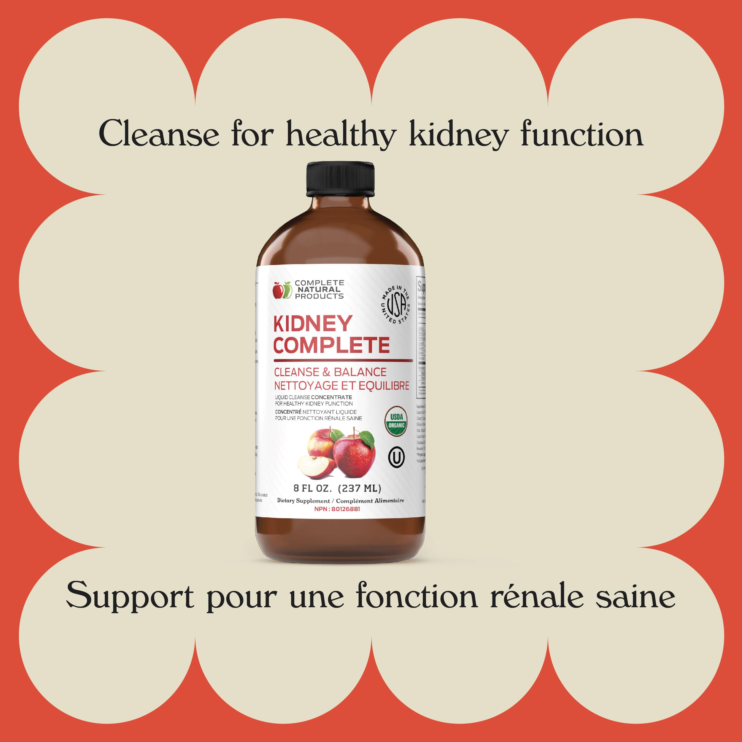 Complete Natural Products Kidney Complete bottle front showing compact, convenient kidney support supplement.