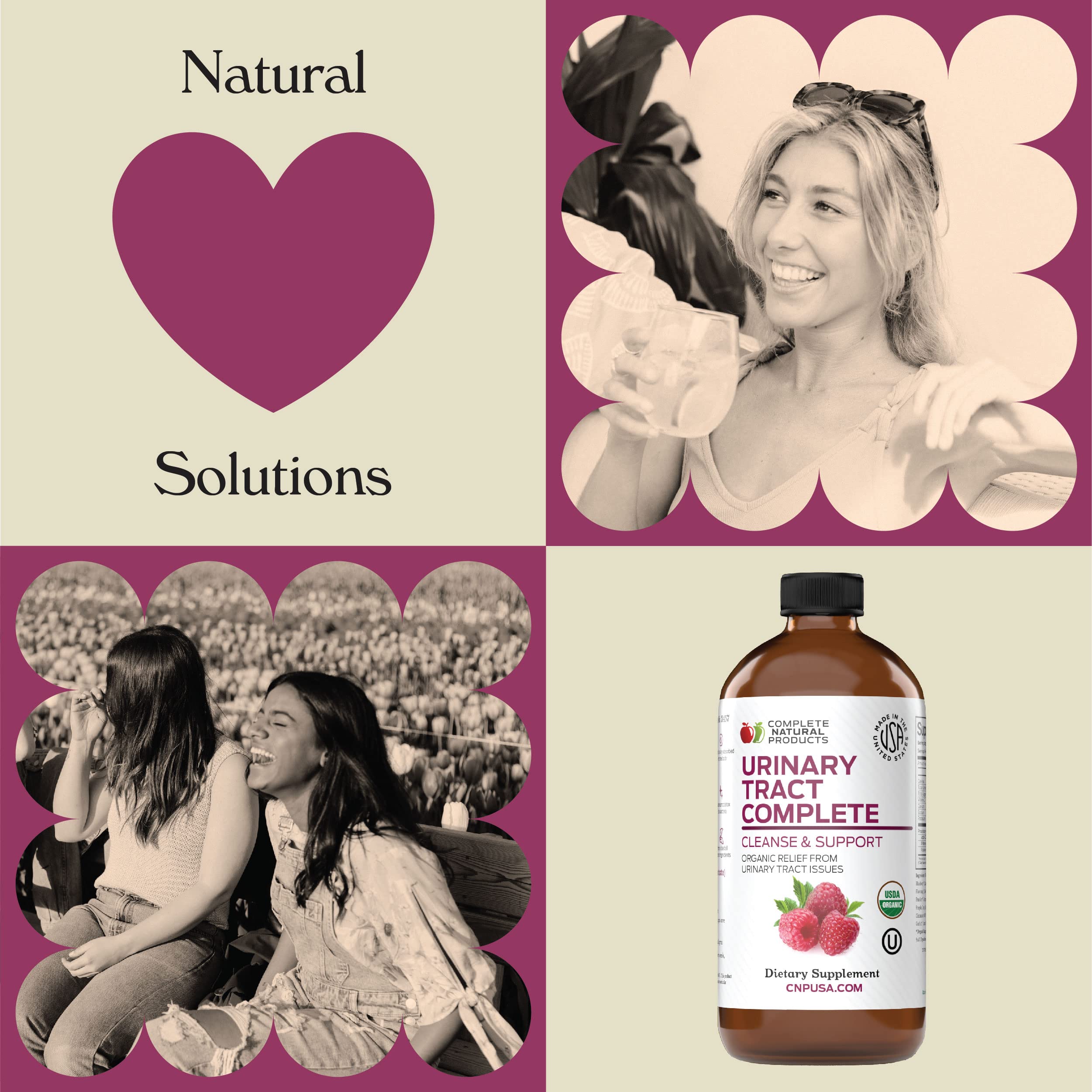 Complete Natural Products Urinary Tract Complete kosher organic certifications seal on packaging.