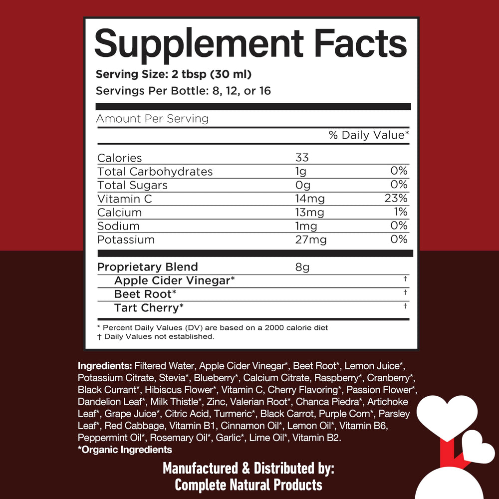 Complete Natural Products Uric Acid Complete tart cherry ingredient closeup for notes.