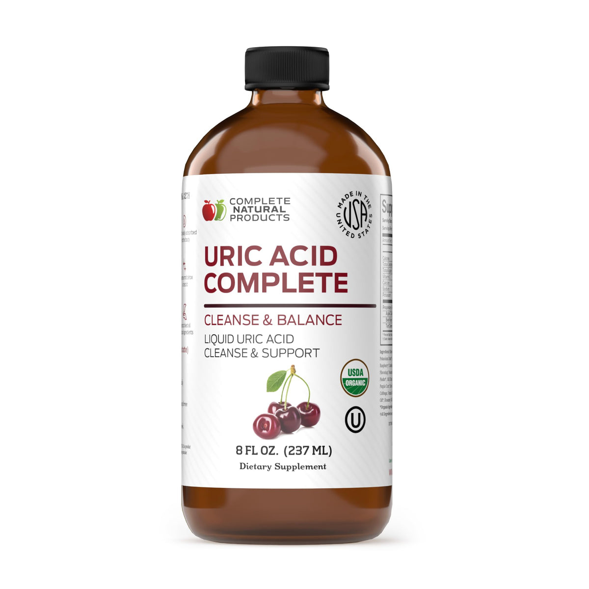 Complete Natural Products Uric Acid Complete bottle pour for easy daily dosing