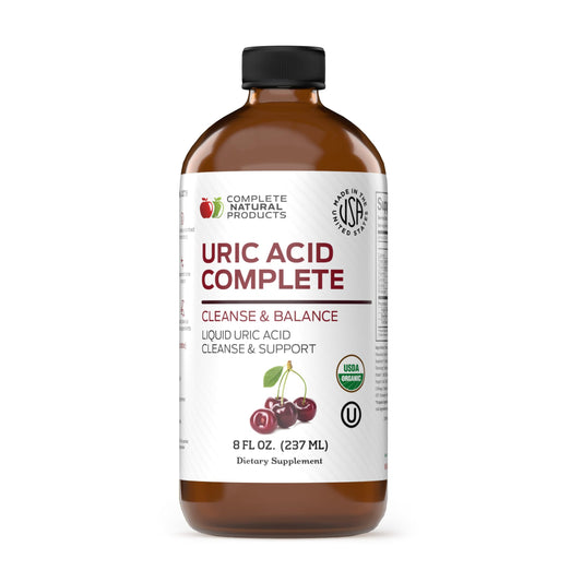 Complete Natural Products Uric Acid Complete bottle pour for easy daily dosing