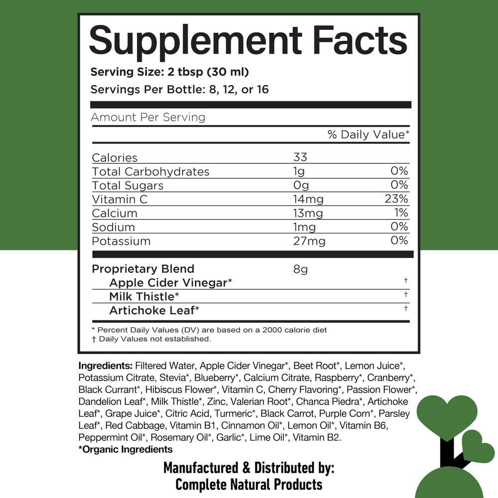 Two tablespoons with Complete Natural Liver Complete to show easy daily dose.