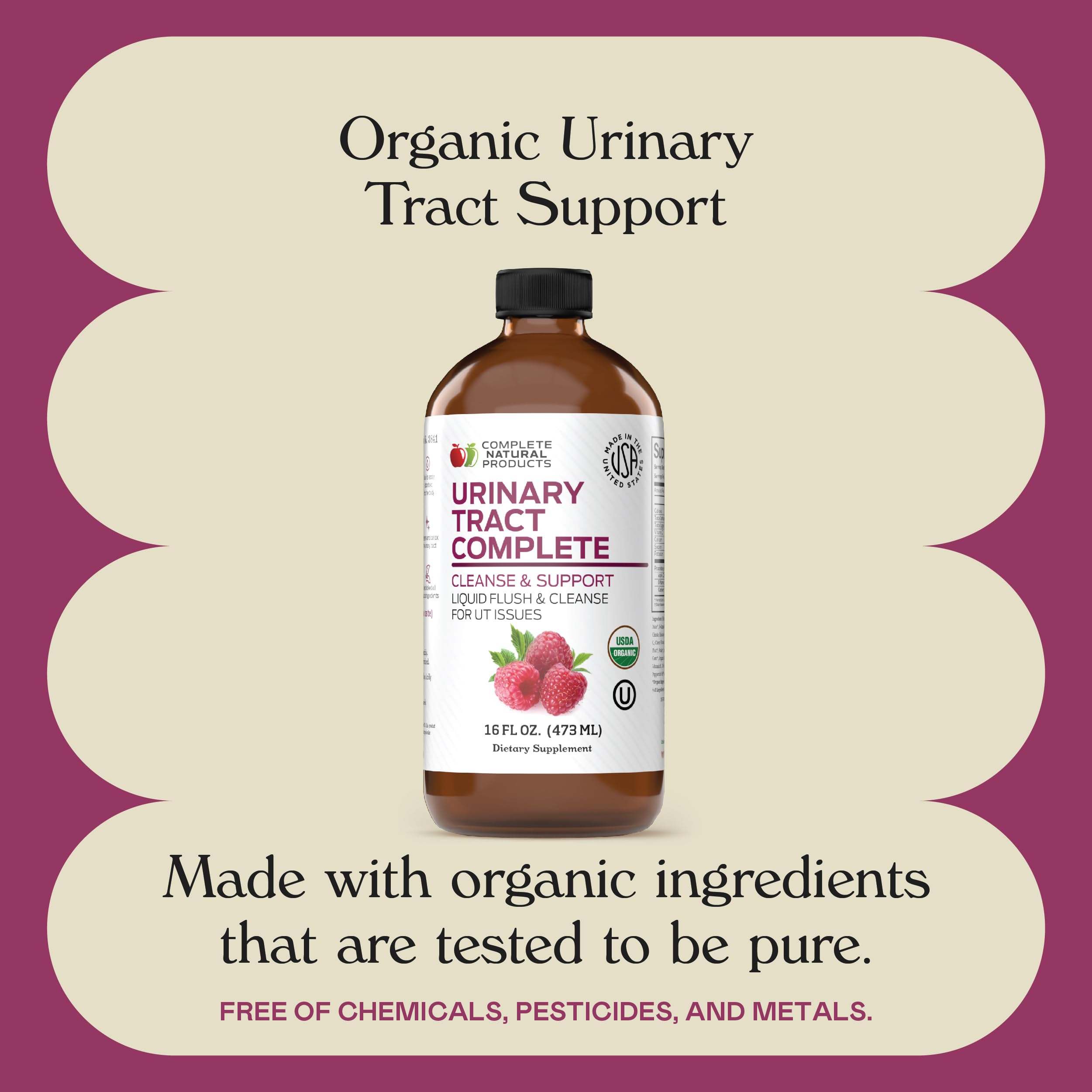 Apple cider vinegar note supports pH balance for urinary comfort.