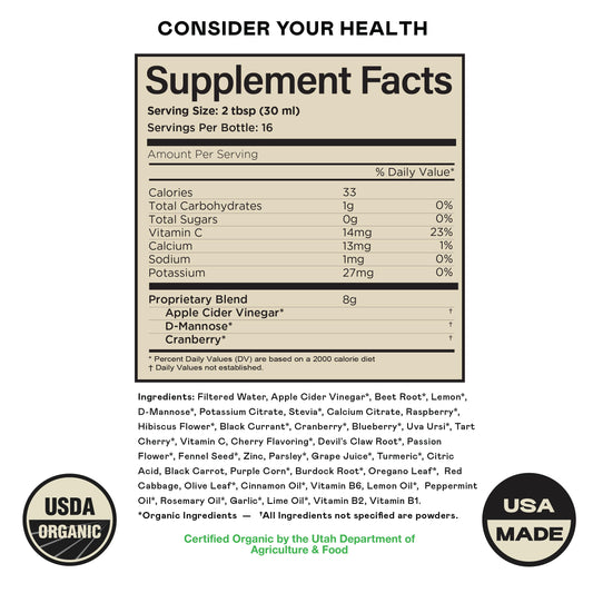 Complete Natural Urinary Tract Complete bottle label shows organic and kosher certification.